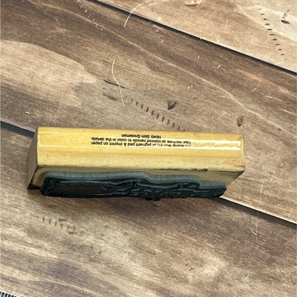 1995 STAMPENDOUS! N045 SLIM SNOWMAN WOOD MOUNTED RUBBER STAMP - Picture 2 of 4